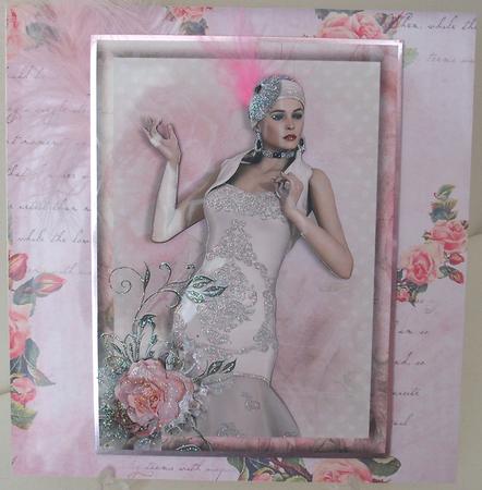1920's Lady in Beige Card Front by Michelle Sharpe