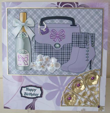 Handbag, Boots, White Flowers & Bubbly by Michelle Sharpe