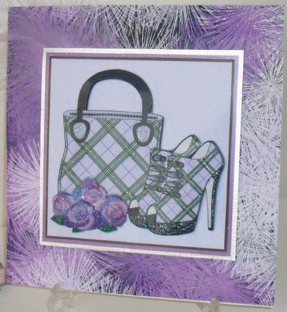 Tartan Handbag, Shoes & Purple Roses Mini Kit by Michelle Sharpe