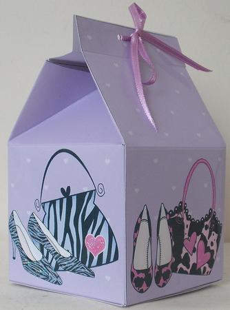 3D Shoes & Handbags Milk Carton Money or Treat Box Mini Kit by Michelle Sharpe