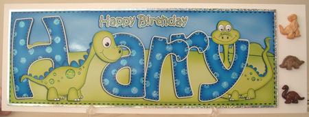 Large Dl Birthday Harry Denis Dinosaur Card & 3D Decoupage by Michelle Sharpe