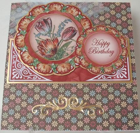 Red Tulips Floral Double Doily Card Mini Kit by Michelle Sharpe