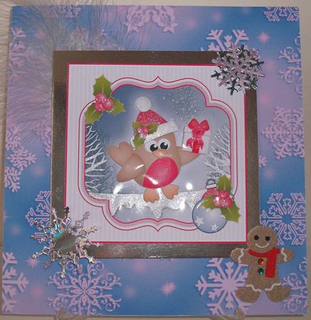 Robin with Gift Christmas Topper Mini Kit by Michelle Sharpe