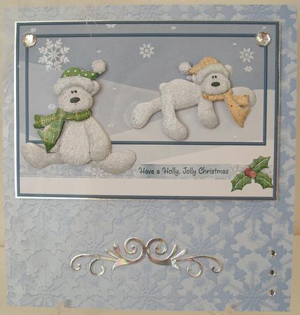 Snow Polar Bears Card with Decoupage by Michelle Sharpe