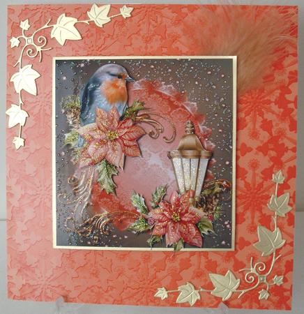 Beautiful Christmas Lantern & Robin 8x8 Mini Kit by Michelle Sharpe