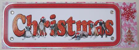 Boxer & Hats Christmas Name Sign 3D Decoupage by Michelle Sharpe