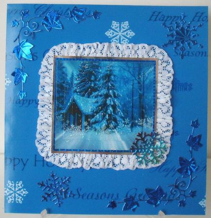 Portrait Insert Christmas Words in Blue by Michelle Sharpe