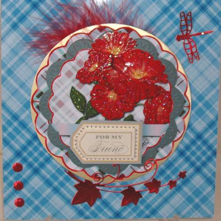 Over the Edge Rocker Roses and Tartan Card Sheet by Michelle Sharpe