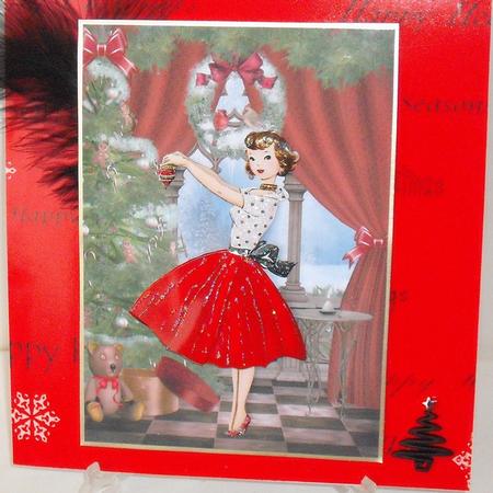 Vintage Christmas Eve Card Front and Decoupage by Michelle Sharpe