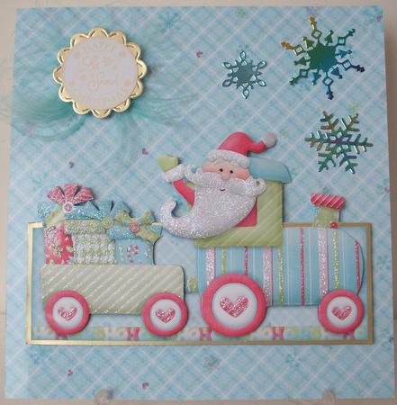 Santa's Train Over the Top Easel Card Kit by Michelle Sharpe