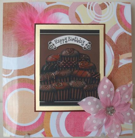 Birthday Chocolates Scallop Corner Side Stacker by Michelle Sharpe