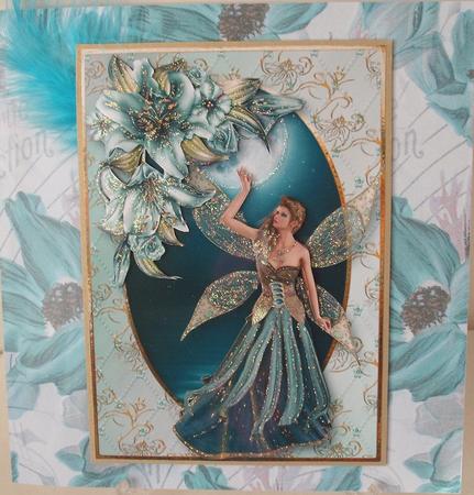 Luna Fairy & Teal Flowers by Michelle Sharpe