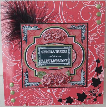 Red Rose Fabulous Day Blackboard Over 3D Card Kit by Michelle Sharpe