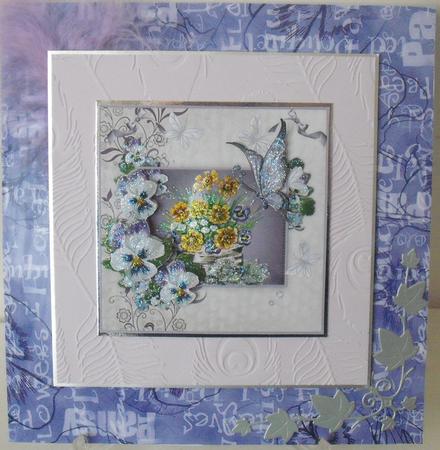 Pansy and Butterfly Card with Decoupage by Michelle Sharpe