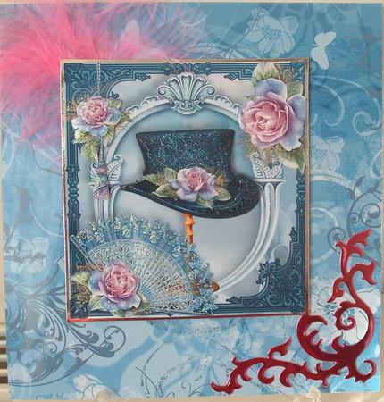 Beautiful Top Hat with Roses 8x8 Mini Kit by Michelle Sharpe