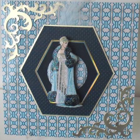 Lady in Black and Blue Backing 2 by Michelle Sharpe