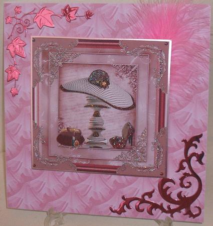 Hat & Shoes Birthday 8x8ins Decoupage Topper 4 by Michelle Sharpe