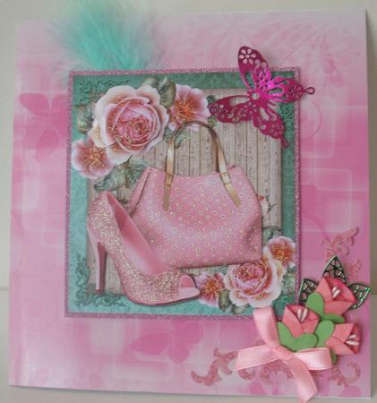 Pink Roses Girls Night Out 8x8 by Michelle Sharpe