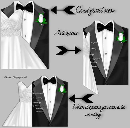 Tuxedo and Wedding Dress Invitation by Cherie Courtney