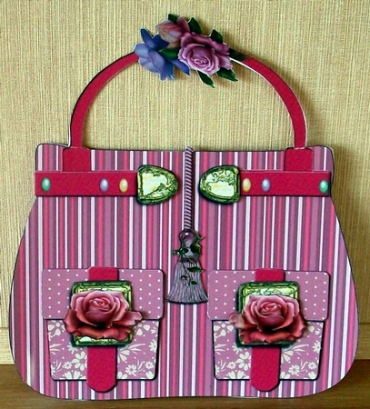 Pink Striped Handbag Plus Gift Card Mini Kit by Cheryl French