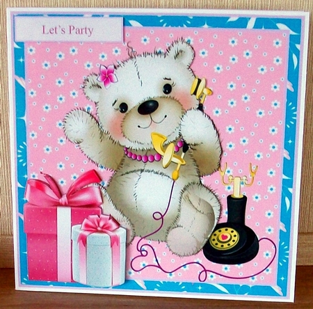 Happy Day Bear Topper with Decoupage by Cheryl French
