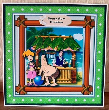 Beach Bum Buddies Card Topper by Cheryl French