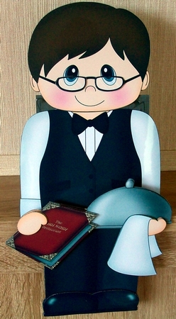 3D on the Shelf Card Kit - Posh Nosh Waiter Carter by Cheryl French