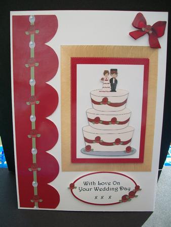 Wedding Day Cake Card -with Love on Your Wedding Day by Cheryl French