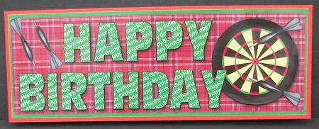 Happy Birthday Dartboard Large Dl 3 by Cheryl French
