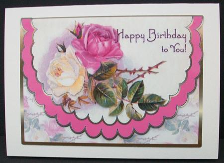 Birthday Roses Envelope Card by Cheryl French
