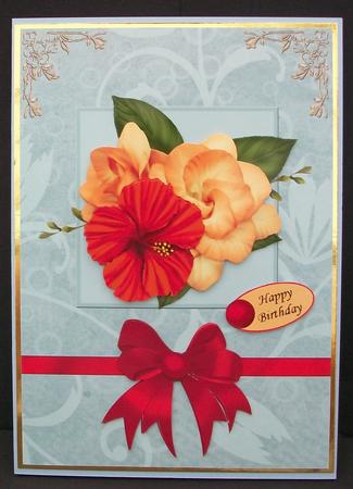 Red and Gold Floral Arrangments by Cheryl French