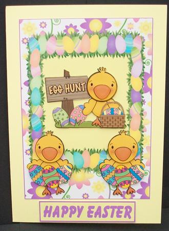 Easter Egg Hunt Card Front by Cheryl French