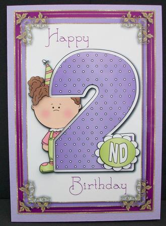 Her 2nd Birthday Card Topper by Cheryl French