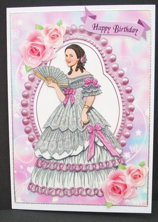 Lady in Pink Evening Gown by Cheryl French