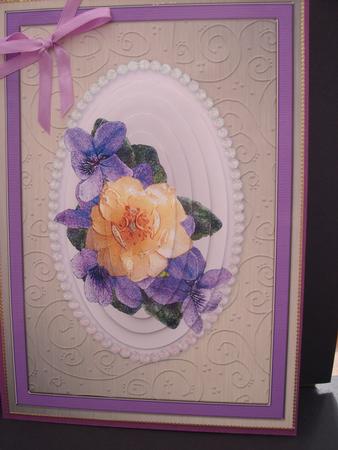 Flowers & Pearls Quick Card with Pyramage by Cheryl French
