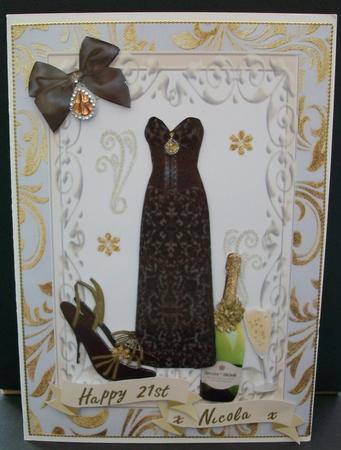 Elegant Long Black Dress with Gold Ladies Accessories by Cheryl French