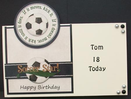Soccer Star No Hole Over the Edge Card by Cheryl French