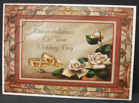 Rings and Roses Wedding Day Deckle Edge Stacker by Cheryl French
