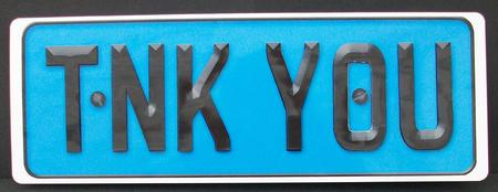 Large Dl Thank You Novelty Number Plate N 3D Decoupage by Cheryl French
