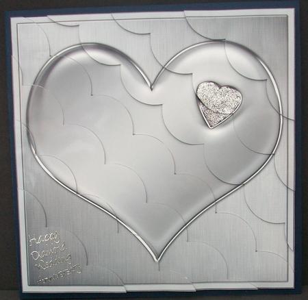 8 x 8 Silver Enamel Heart Kit with Scalloped Corners by Cheryl French