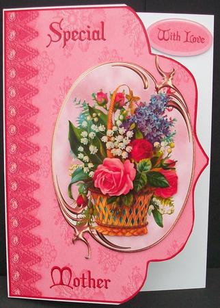 Floral Special Mother Fancy Edge with Decoupage by Cheryl French