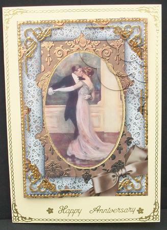 Dancing Couple 7x5inch Scalloped Duo Corner Stacker by Cheryl French