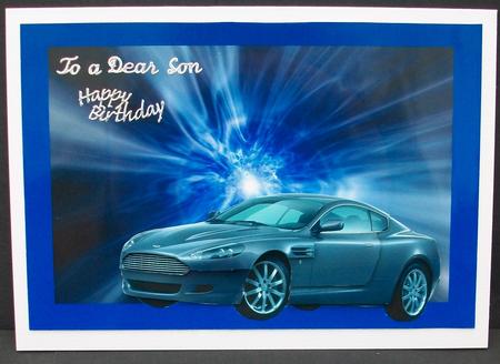 Aston Martin Vanquish on Abstract Effect Background Decoupag by Cheryl French