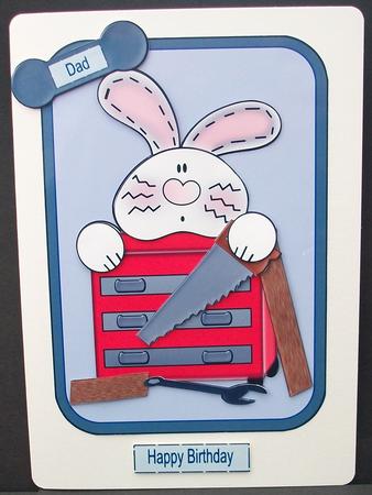 Bunny with Tools - Fathers Day, Birthday by Cheryl French