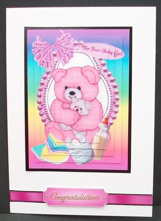 Cute Pink Teddy for Baby Girl , Pyramids by Cheryl French