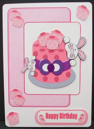 Bunny Wants the Cake Birthday Card Front by Cheryl French