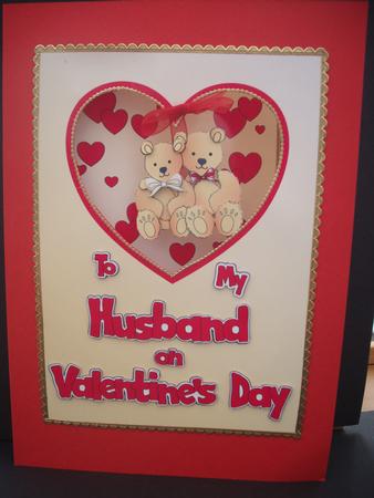 Valentine's Teddy Dangler Card for My Husband by Cheryl French