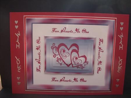 Two Hearts as One - Pyramid Card Front by Cheryl French