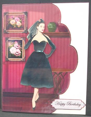Black Elegance Scallop Edge Card by Cheryl French