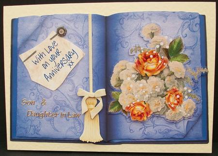 Antique Booksheet with Carnations and Golden Roses - Sheet 2 by Cheryl French